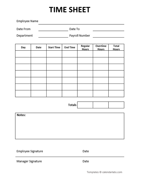 Printable Timesheets For Employees Free Printable Templates