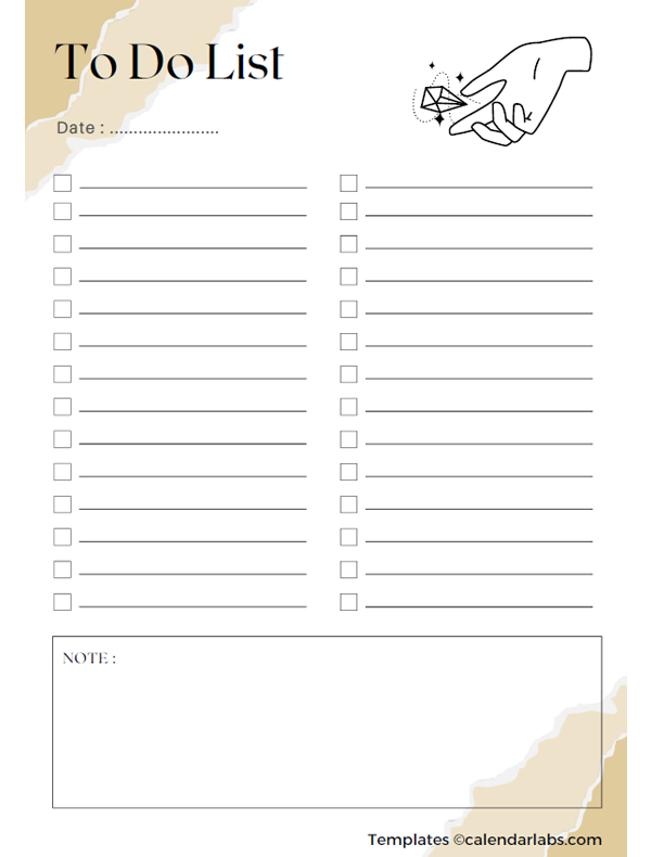 Printable To-Do List Template Free