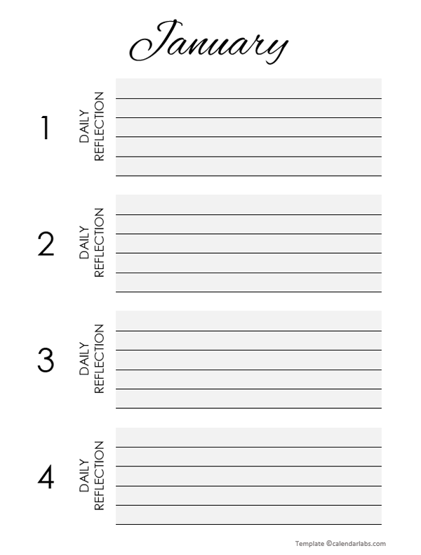 Self Reflection Journal Template