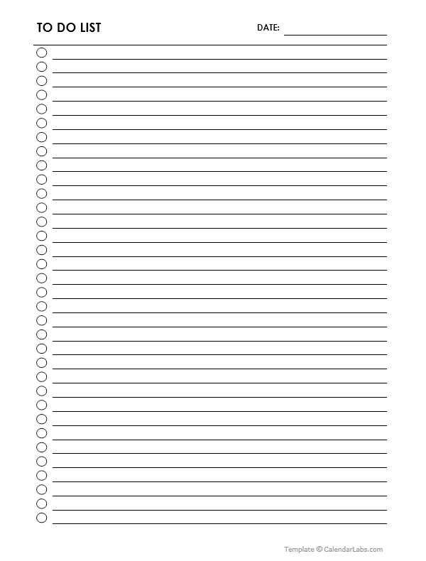 To-Do List Template Word