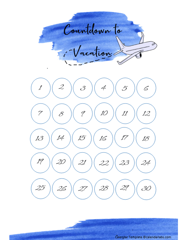 Vacation Countdown Calendar