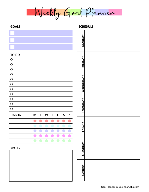 Weekly Goal Planner