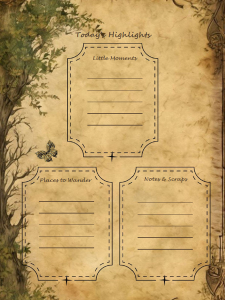 Woodland Forest Junk Journal Template Free