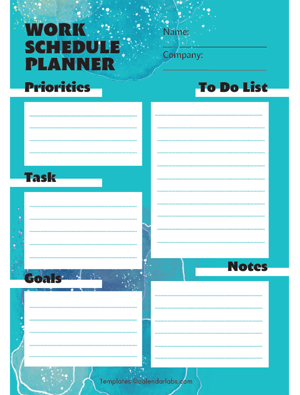 Work Schedule Planner