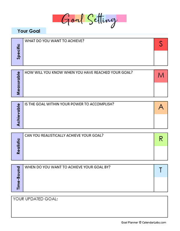 Smart Goals Planner Free Printable Templates Smart Goals Planner Free Printable Templates