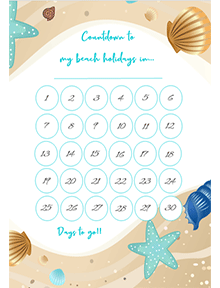 Beach Vacation Countdown Calendar