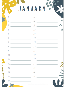 Biirthday List Template