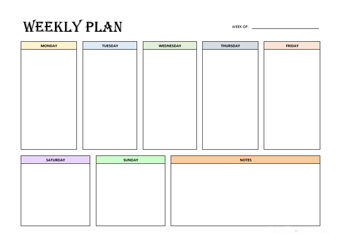 Blank School Schedule Template