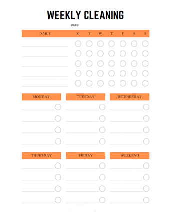 cleaning charts templates