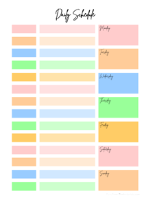 Cute Daily Schedule Template Printable