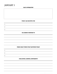 Daily Gratitude Journal Template