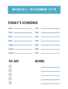 Daily Planner No. 6, Pocket Size Printable Daily Organizer, Agenda Diary  Template, 2 Days on 1 Page Journal Template 