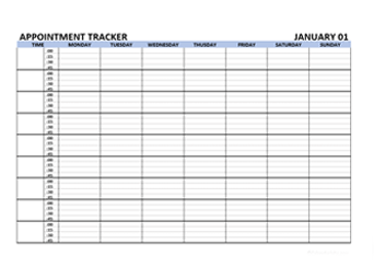 Daily Printable Appointment Book Template