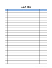 Daily Task Employee Task List Template