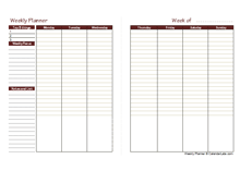 Editable Free Weekly Planner Template