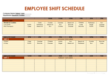 Employee Shift Schedule Template 24x7