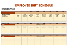 Employee Shift Schedule Template