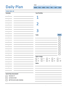 Free Daily Classic Planner Template