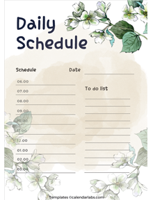 Free Daily Schedule Template