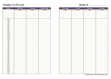 Free Hourly Planner Template