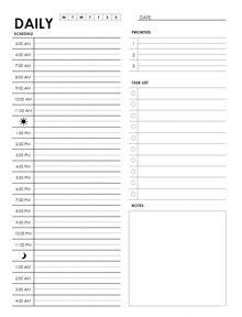 Free Printable Cute Daily Planner Template