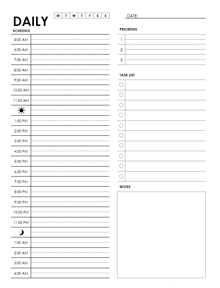 Printable Daily Planner Template - CalendarLabs