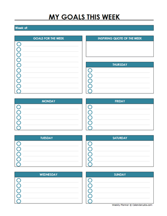Free Weekly Planner Templates Calendarlabs