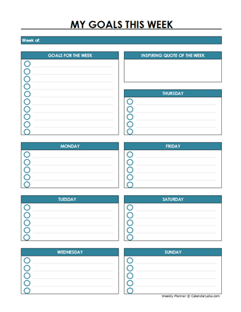 Simple Bullet Journal Weekly Planner Template Printable 7956542 Vector Art  at Vecteezy