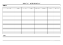 Free Weekly Employee Work Schedule Template