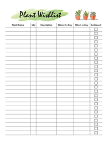 Plant Wishlist Planner