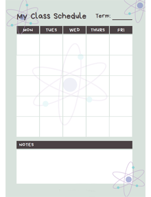 Printable Blank School Schedule