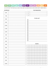 Printable Daily Hourly Plannner