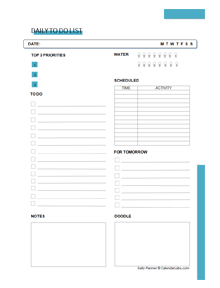 Printable Daily To Do List Planner