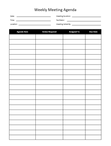 Printable Free Weekly Agenda Planner