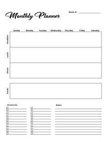 Printable Meal Planner Template