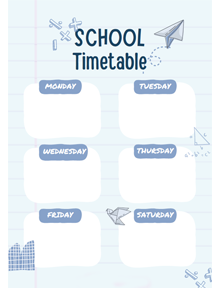 Printable School Timetable Schedule Template