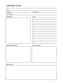 Pintable Social Media Planner Template