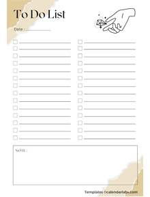 Printable To-Do List Template Free