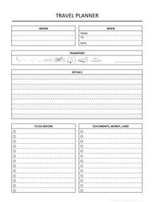 Printable Travel Itinerary Template