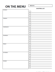 Printable Weekly Meal Planner