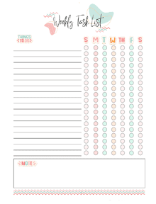 Editable Printable Weekly Task List