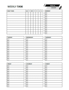 Printable Weekly Task Planner