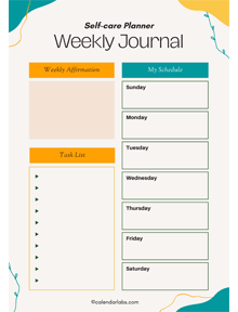 Self Care Journal Planner
