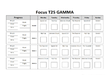 Get the Focus T25 Workout Calendar Schedules