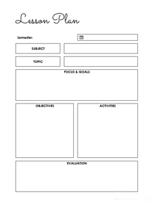 Teacher Lesson Planner Template