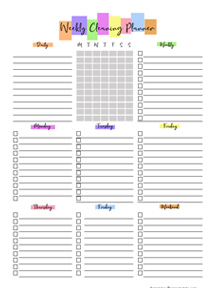 Weekly Cleaning Schedule Template