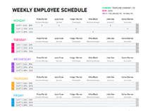 Weekly Employee Schedule Template