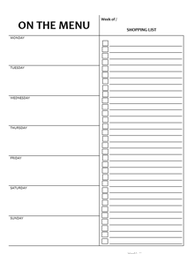 Weekly Meal Planner Ttemplate