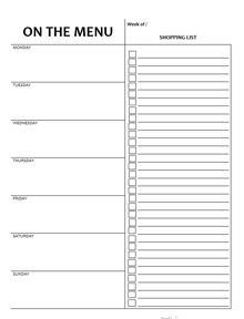 Weekly Meal Planner Template