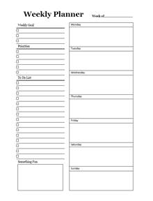 Weekly Planner Printable Free